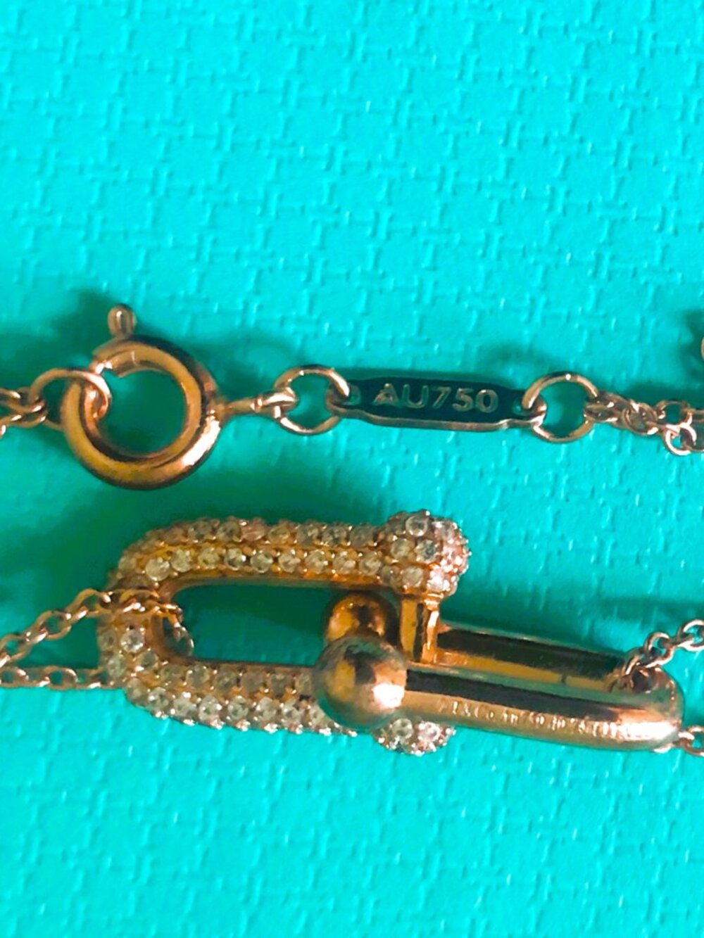 SOLD Tiffany & Co. HardWear 18K Rose Gold Pave Diamond Small Double Link - Picture 2 of 5